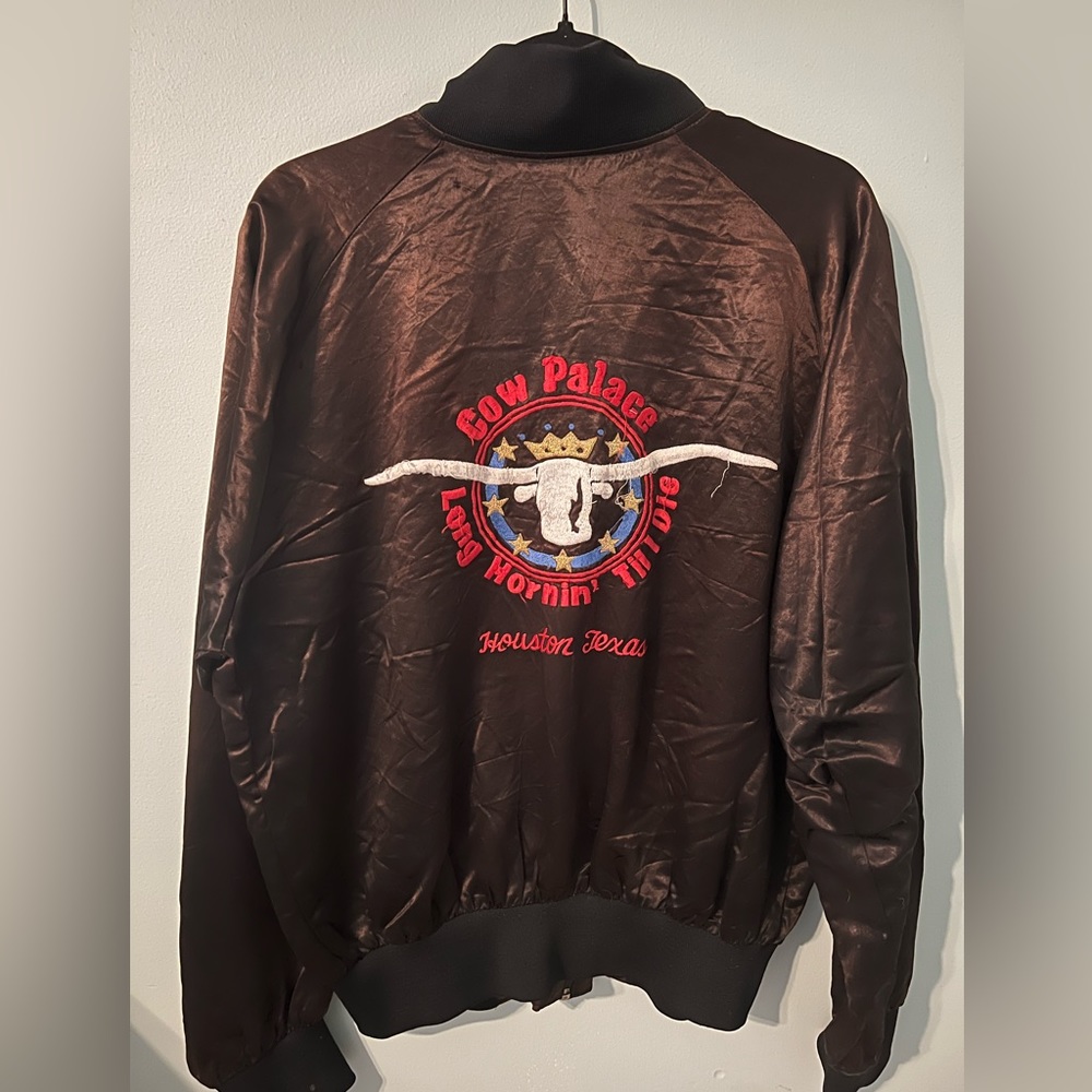 Vintage Western Satin Bomber Jacket - Cow Palace Houston, TX